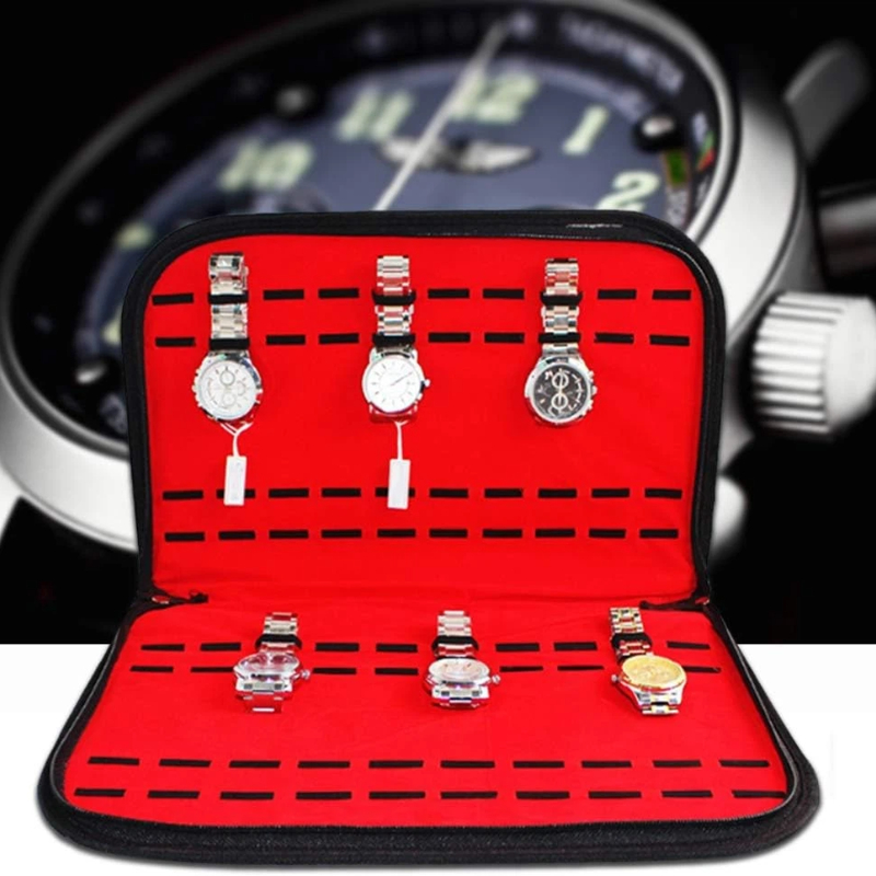 Jewelry Watches Box - حقيبة تخزين ساعات بـ 20 فتحة،