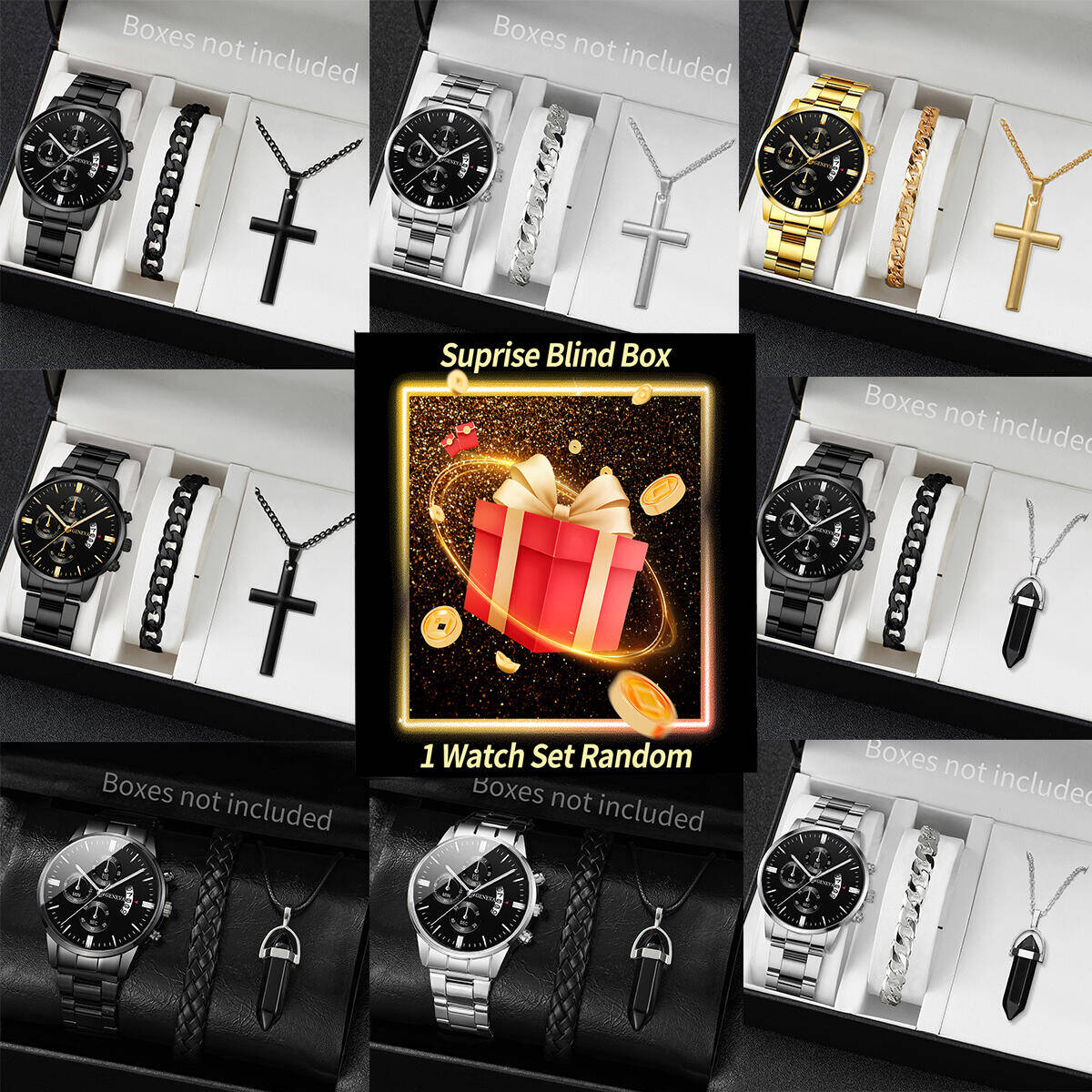 Jewelry With Watches - مفاجأة سر ساعة صندوق أعمى-3 قطعة/المجموعة