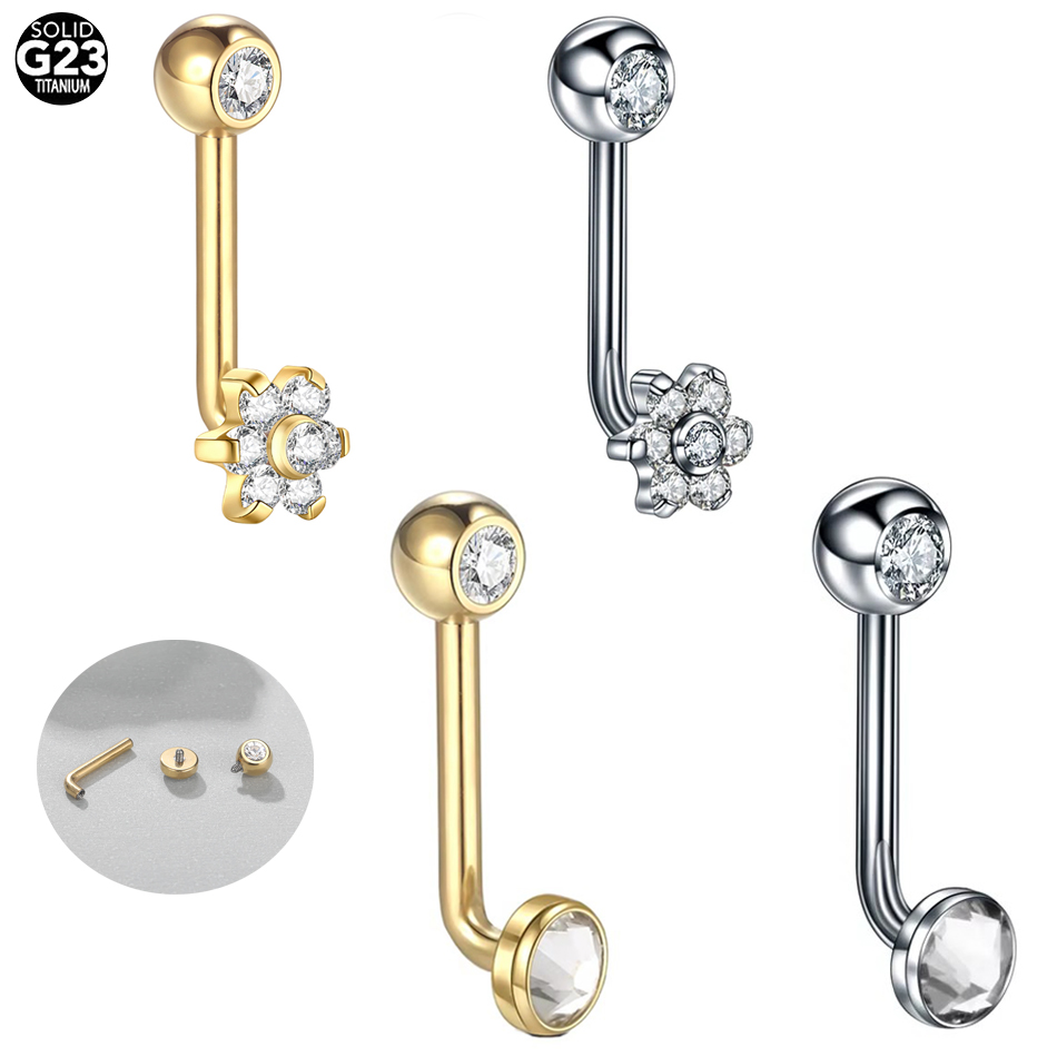 Christina Jewelry & Watches Marguerite Ørestik Forgyldt Sølv - ثقب بطن التيتانيوم للنساء الجذابات ،