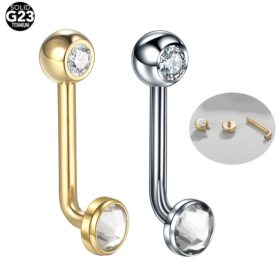 Christina Jewelry & Watches Marguerite Ørestik Forgyldt Sølv - ثقب البطن من التيتانيوم G23 ،