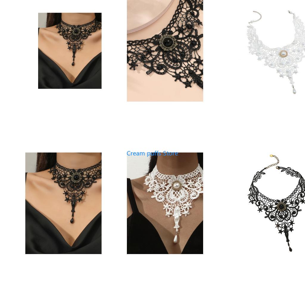 50LE الدانتيل المختنق القلائد  - مراجعة Crystal Choker Necklace وسعره