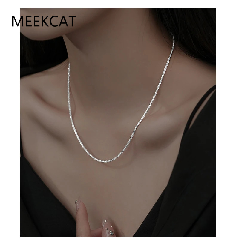 قلادة فضية عيار 925 بتصميم سلس - مراجعة Crystal Choker Necklace وسعره