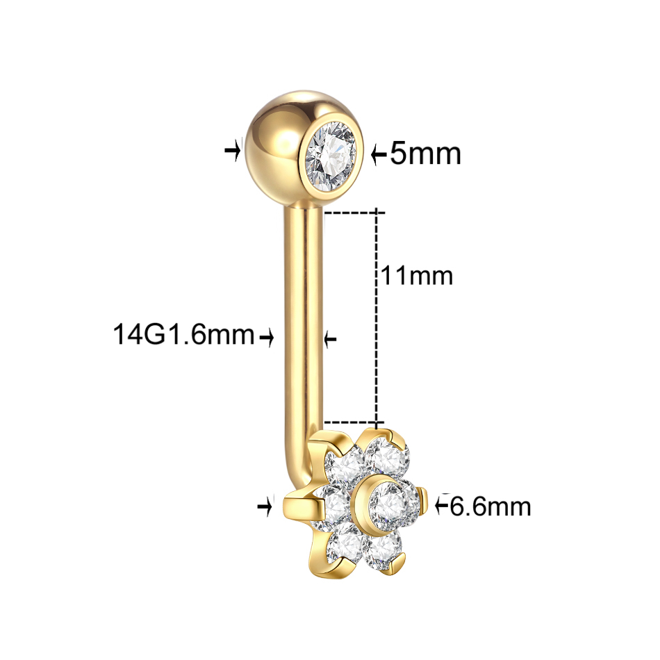 ثقب التيتانيوم بتصميم زهرة ، ح - مراجعة Christina Jewelry & Watches Marguerite Ørestik Forgyldt Sølv وسعره