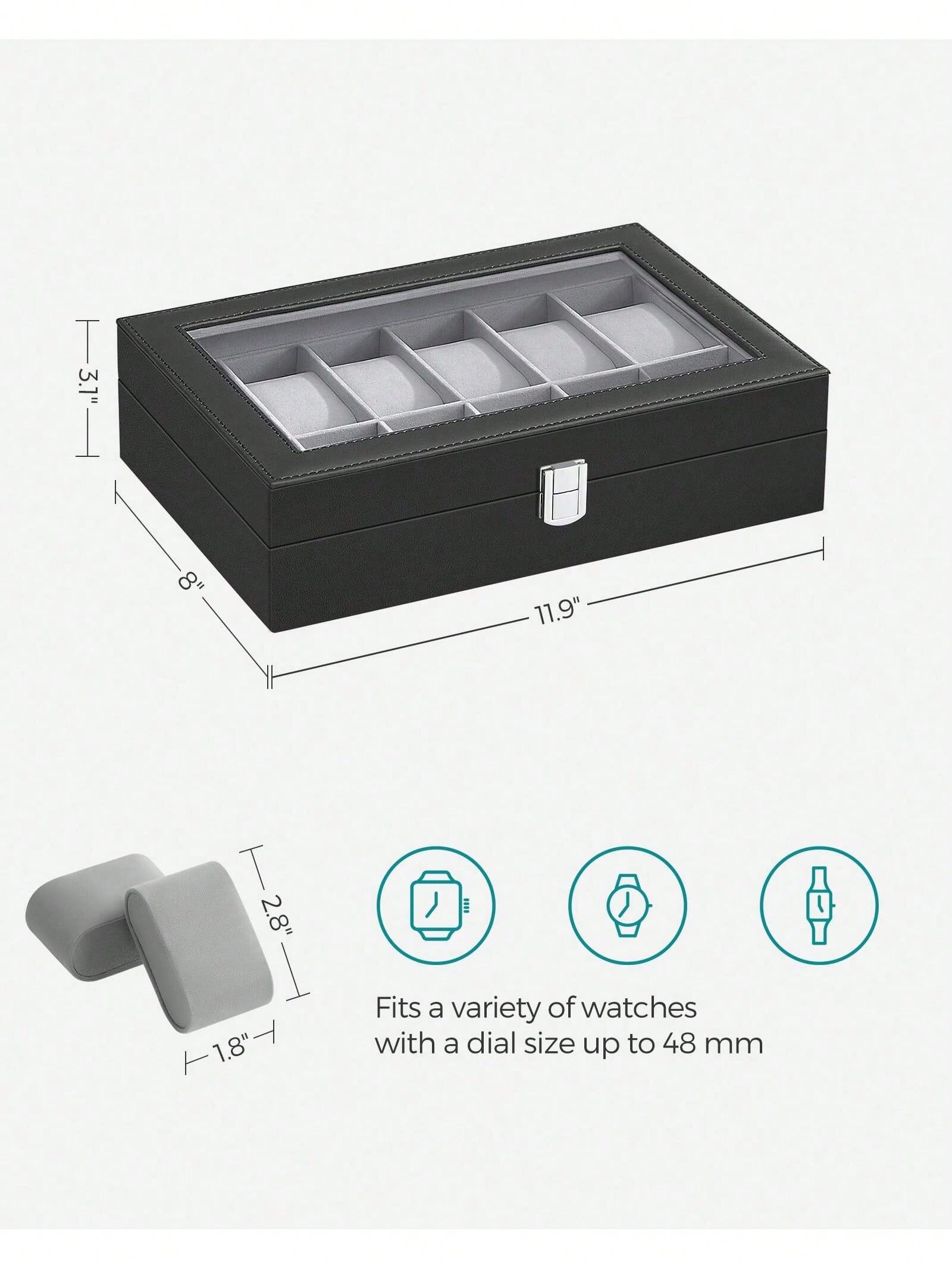 صندوق ساعات بـ 12 فتحة قابل لل - مراجعة Jewelry Watches Box وسعره
