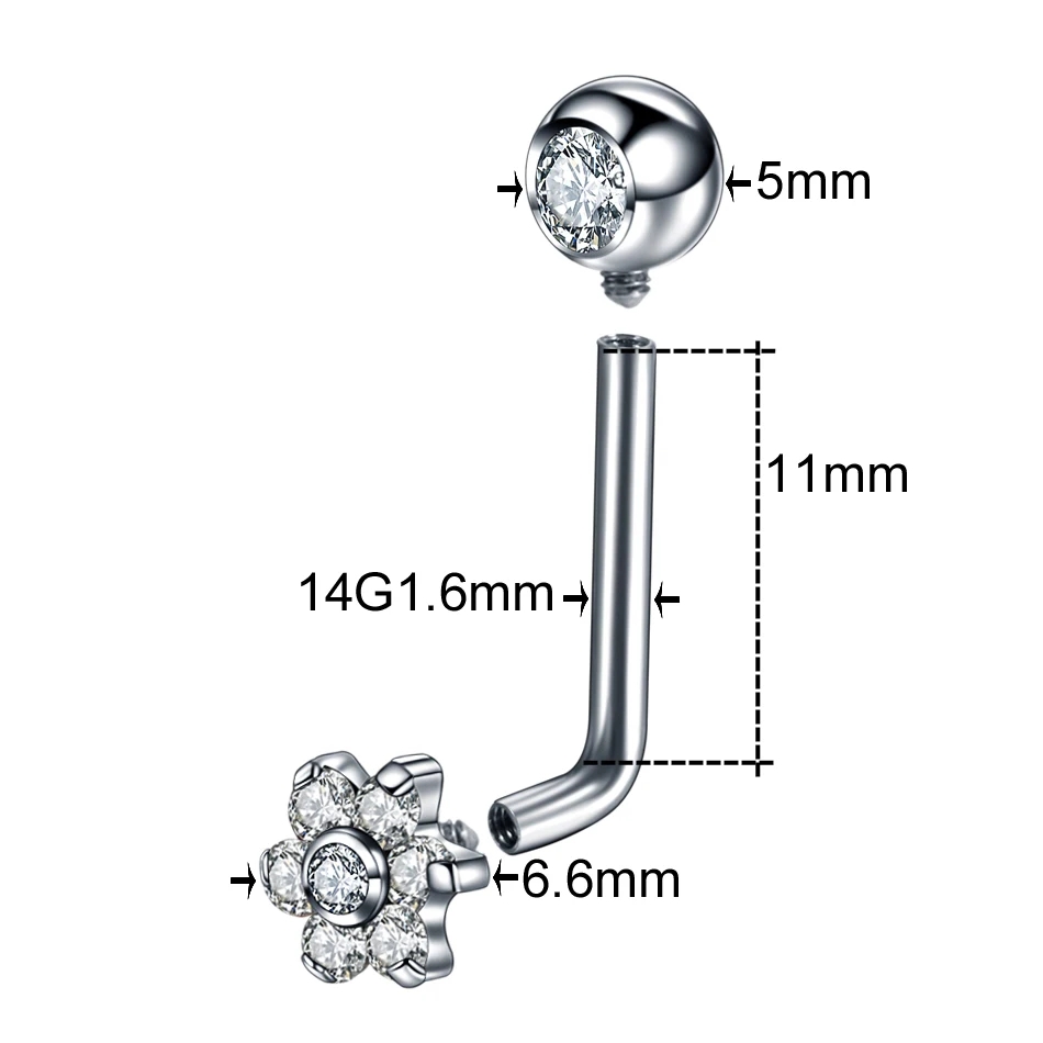 ثقب جسم من التيتانيوم مع زهرة  - مراجعة Christina Jewelry & Watches Marguerite Ørestik Forgyldt Sølv وسعره