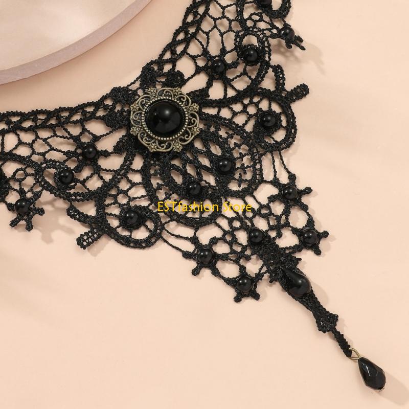 Y5GC الدانتيل المختنق قلادة ال - مراجعة Crystal Choker Necklace وسعره