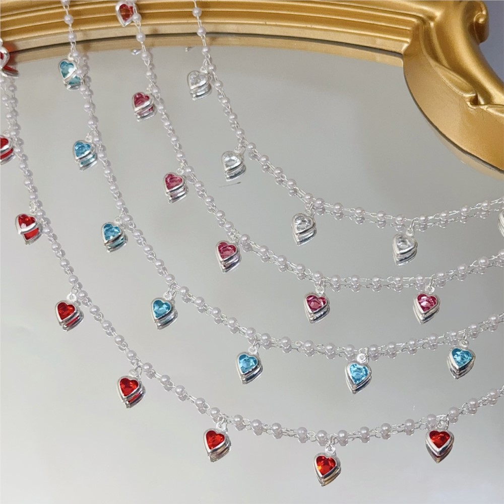 سلسلة نحاسية بقلوب كريستالية و - مراجعة Crystal Choker Necklace وسعره