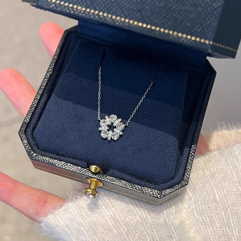 925 فضة رائعة كريستال محظوظ جا - مراجعة Crystal Choker Necklace وسعره