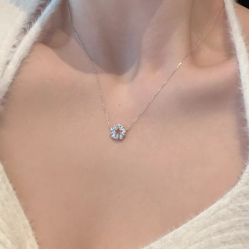 925 فضة رائعة كريستال محظوظ جا - مراجعة Crystal Choker Necklace وسعره