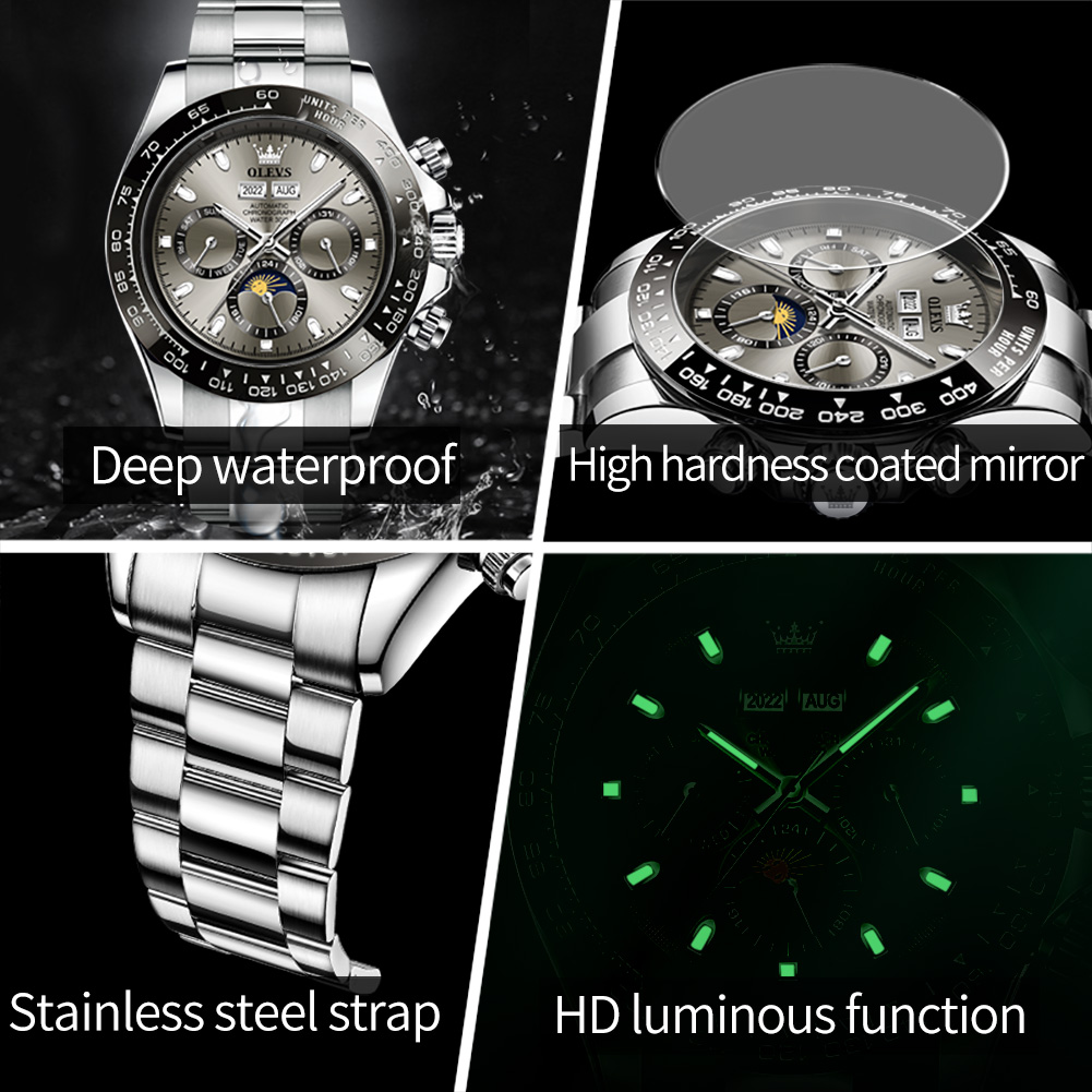 OLEVS 6654 ساعة رجالي فاخرة كر - مراجعة Omega Watch Seamaster وسعره