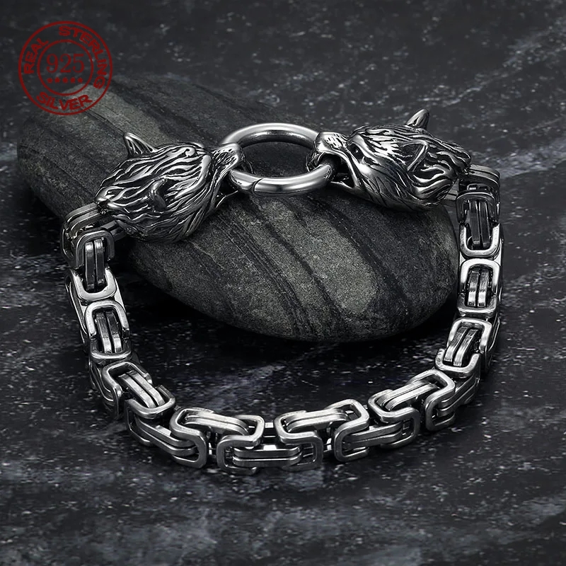 S925 فضة مزدوجة الذئب رئيس سوا - مراجعة Wolf Jewelry & Watches Tampa وسعره