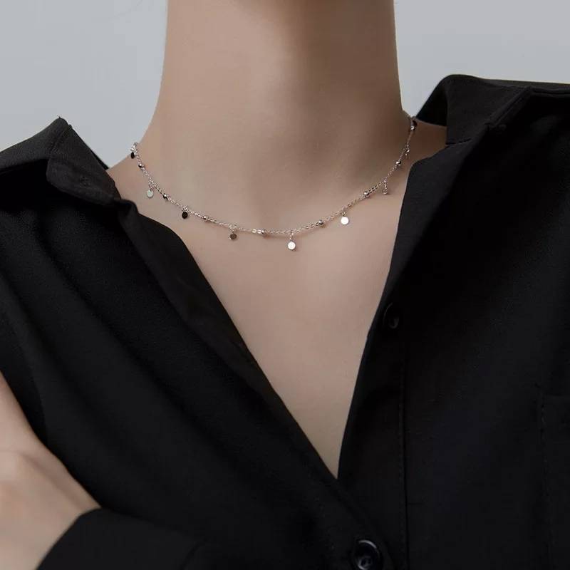 925 فضة مجوهرات حساسة أقراص حب - مراجعة Crystal Choker Necklace وسعره