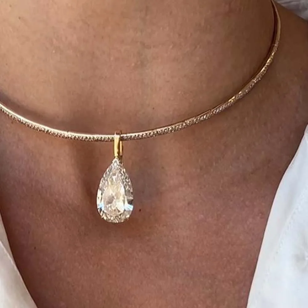 Stonefans قطرة الماء قلادة الم - مراجعة Crystal Choker Necklace وسعره