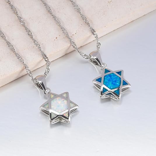 قلادة نجمة داود من حجر الأوبال - مراجعة The Jewelry & Watches وسعره